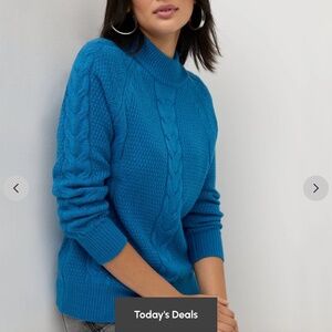Cable-Knit Mock Neck Pullover Sweater. New without tag,